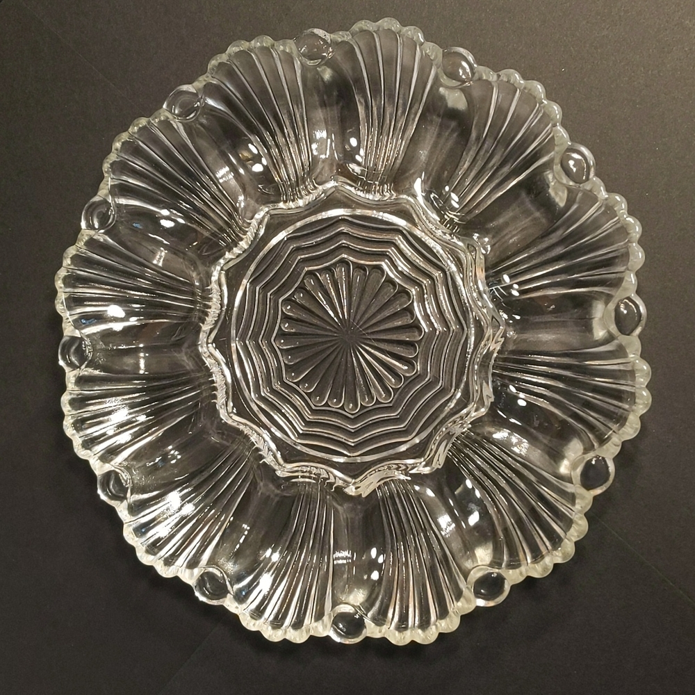 Clear Glass Deviled Egg Dish Tray